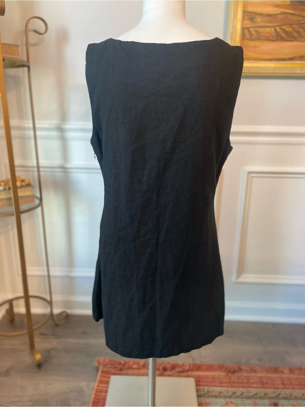 Classic Black Square-Neck Mini Dress - Picture 2 of 4